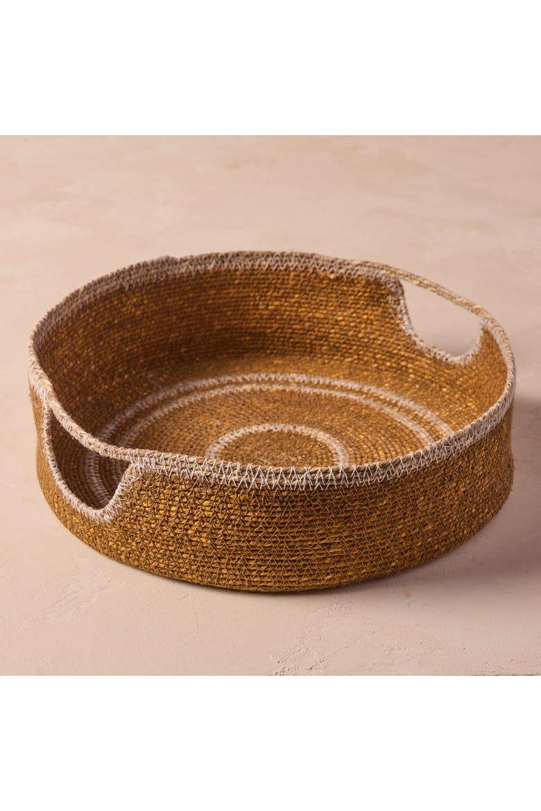 Hydra Woven Seagrass Tray, Alternate, color, Marigold