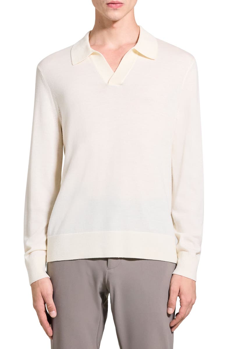 Theory Briody Novo Merino Wool Blend Sweater, Main, color, Ivory