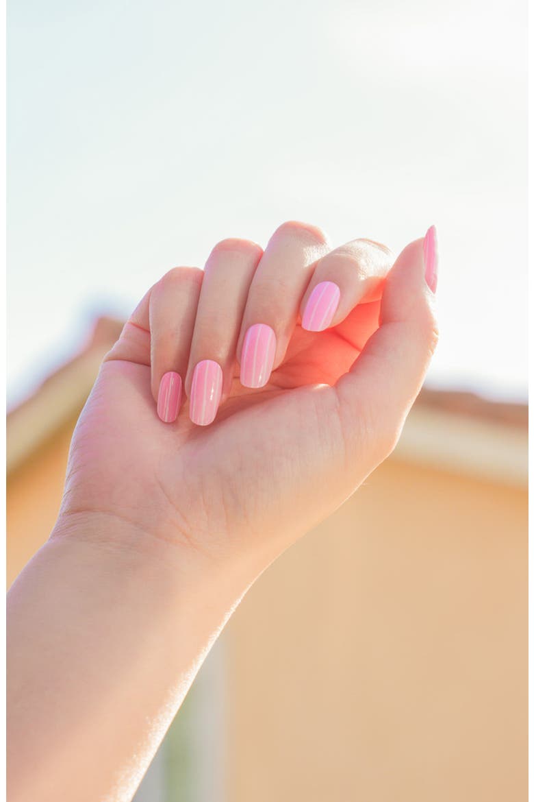 Hey, Pink Road Trip Sun-Cured Gel Nail Strips, Alternate, color, PINK/WHITE