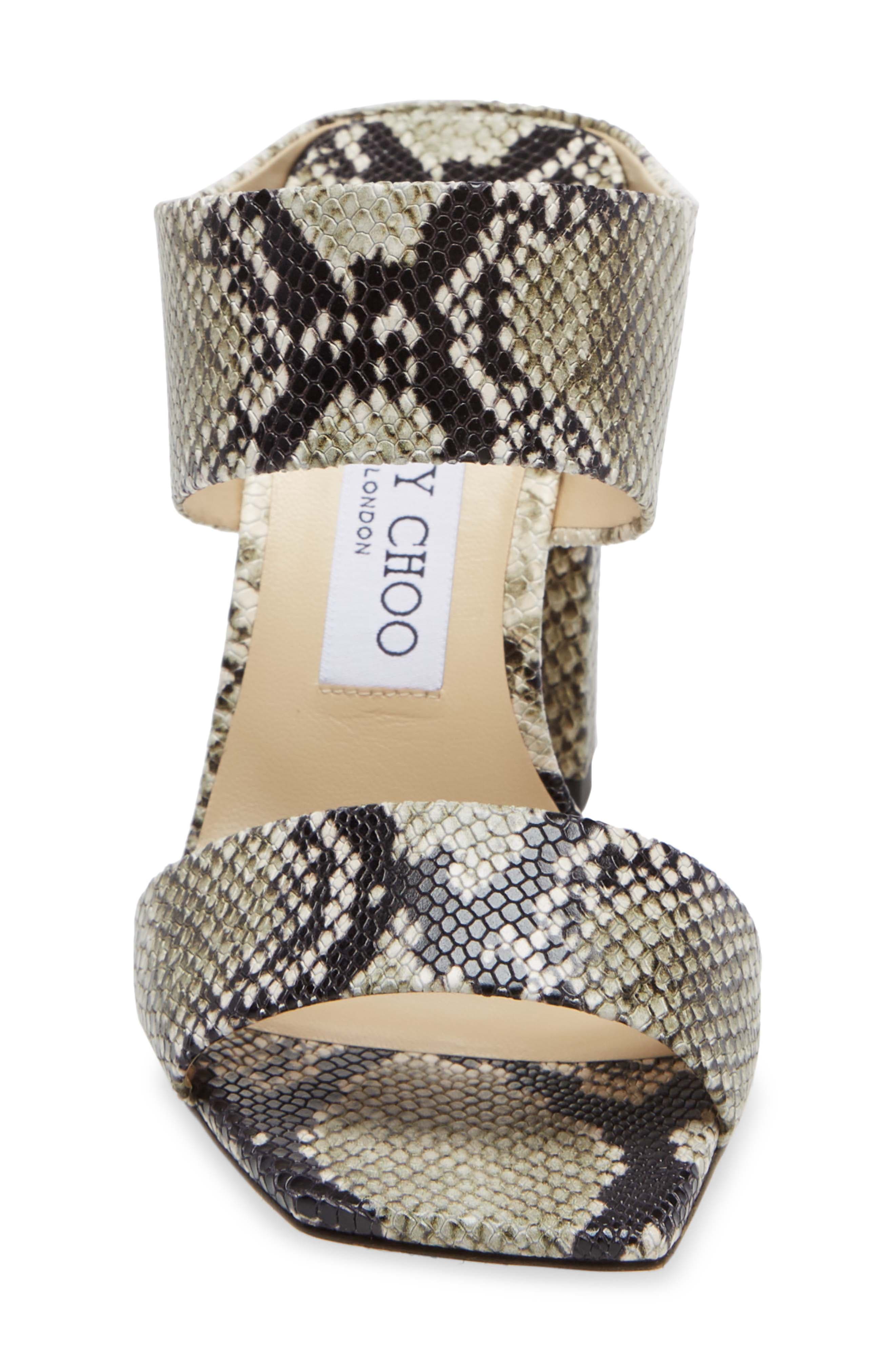 Matty Snake Embossed Double Band Sandal, Alternate, color, ROCCIA