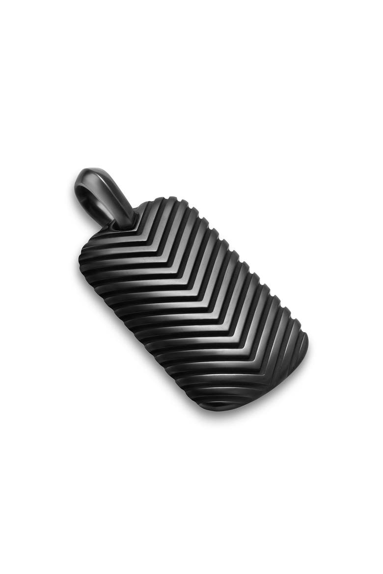Men's Chevron Tag in Black Titanium, 34mm, Alternate, color, BLACK