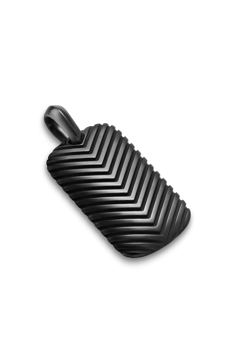 David Yurman Men's Chevron Tag in Black Titanium, 34mm, Alternate, color, Black