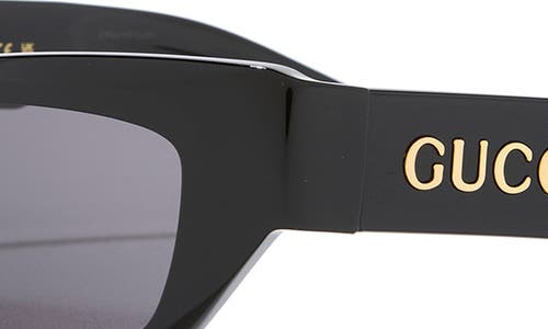 Gucci 55mm Rectangular Sunglasses In Black Black Grey