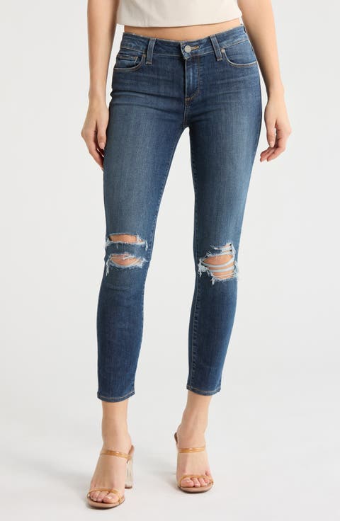 Verdugo Ripped Mid Rise Crop Skinny Jeans (Mavis)