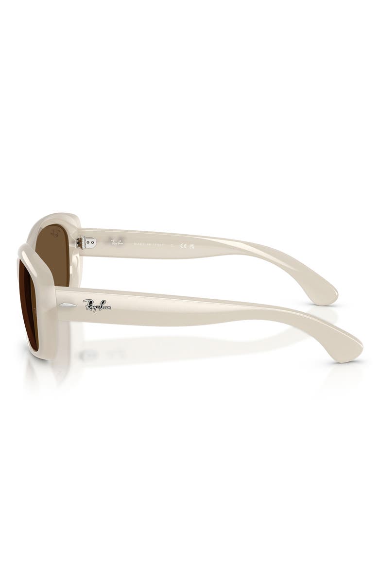 Ray-Ban Jackie Ohh 58mm Cat Eye Sunglasses, Alternate, color, Opal Ivory / Dark Brown