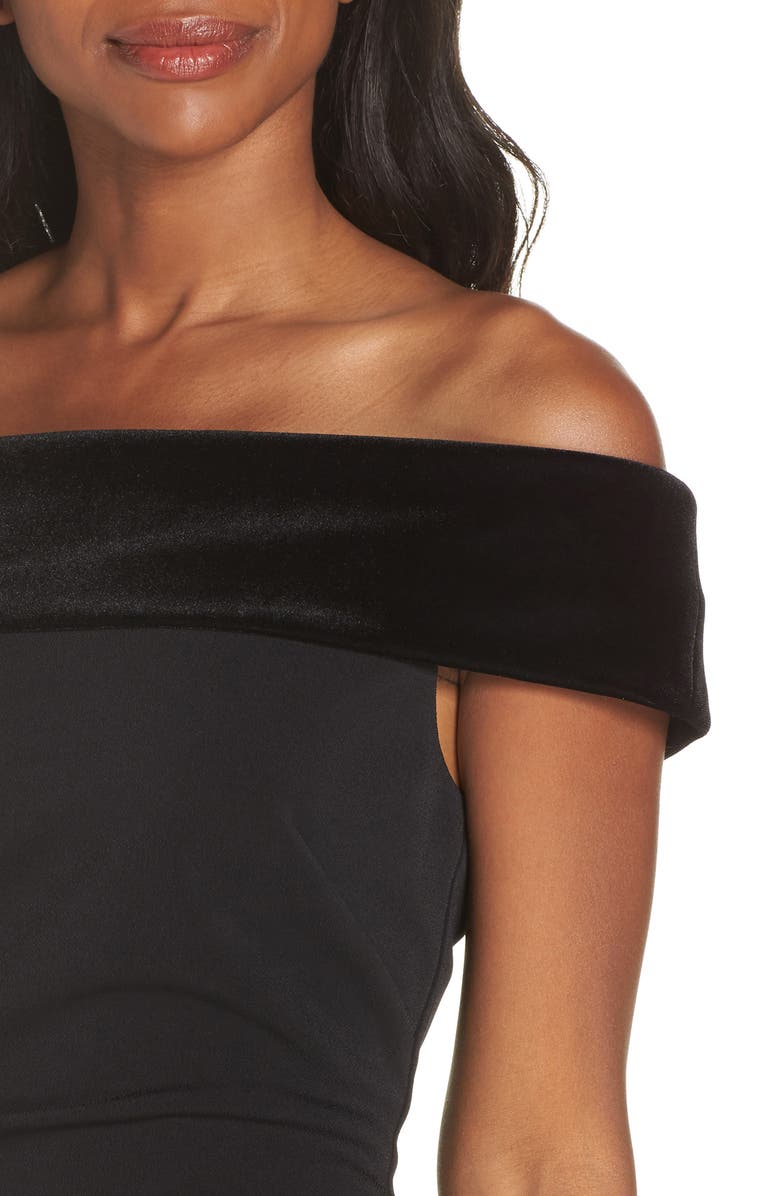 Vince Camuto Velvet Neck Off the Shoulder Sheath, Alternate, color, 