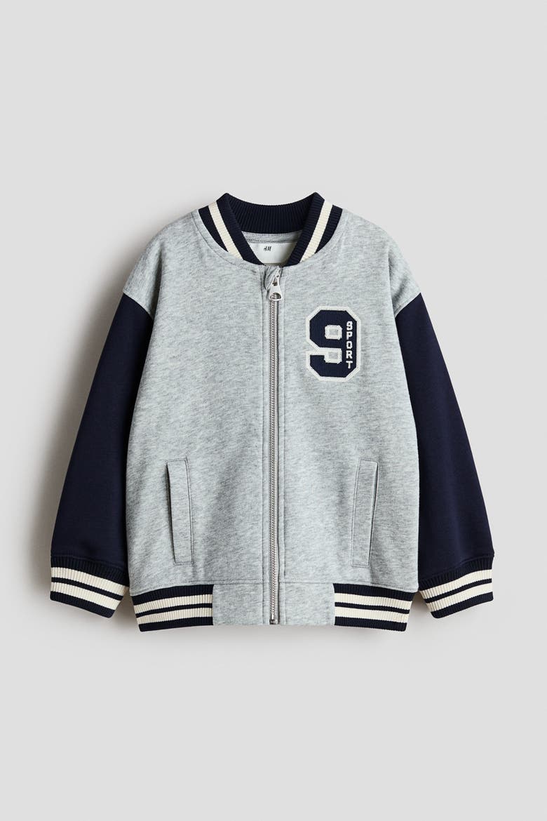 Baseball Jacket, Main, color, Light gray melange/Sport 9