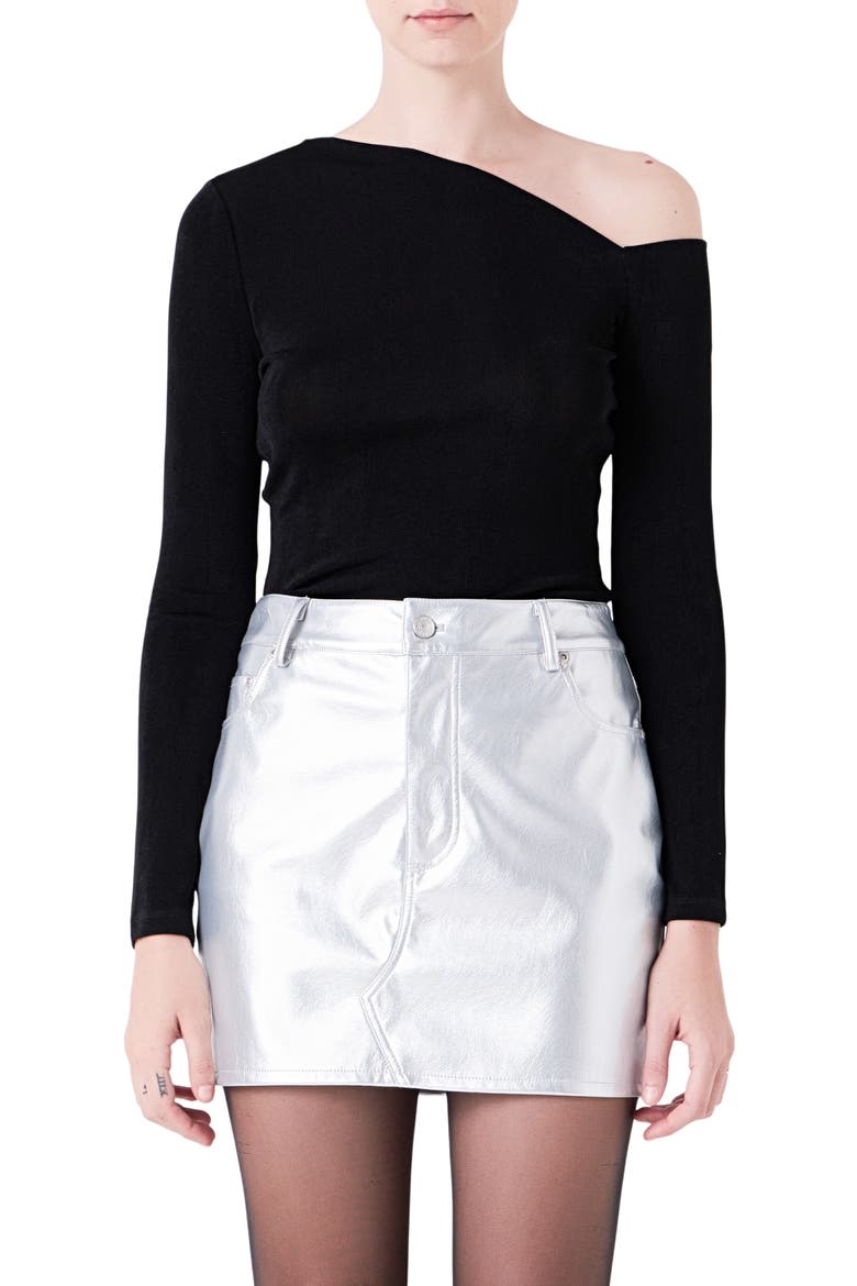 Asymmetric One-Shoulder Top, Main, color, BLACK
