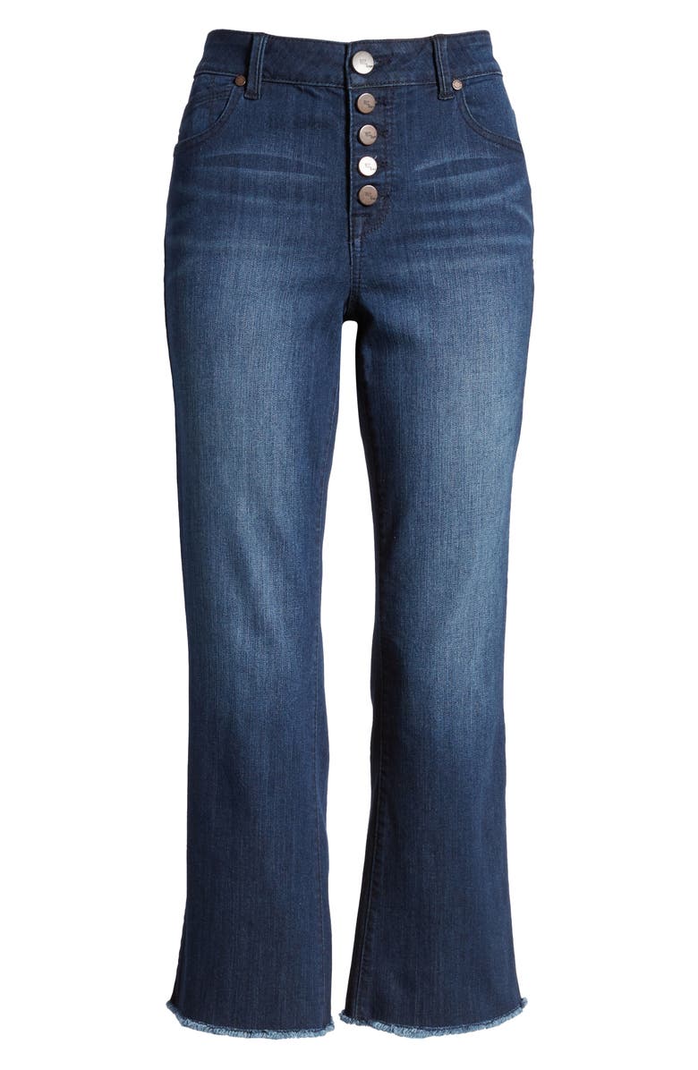 1822 Denim Button Front High Waist Crop Flare Jeans, Alternate, color, 