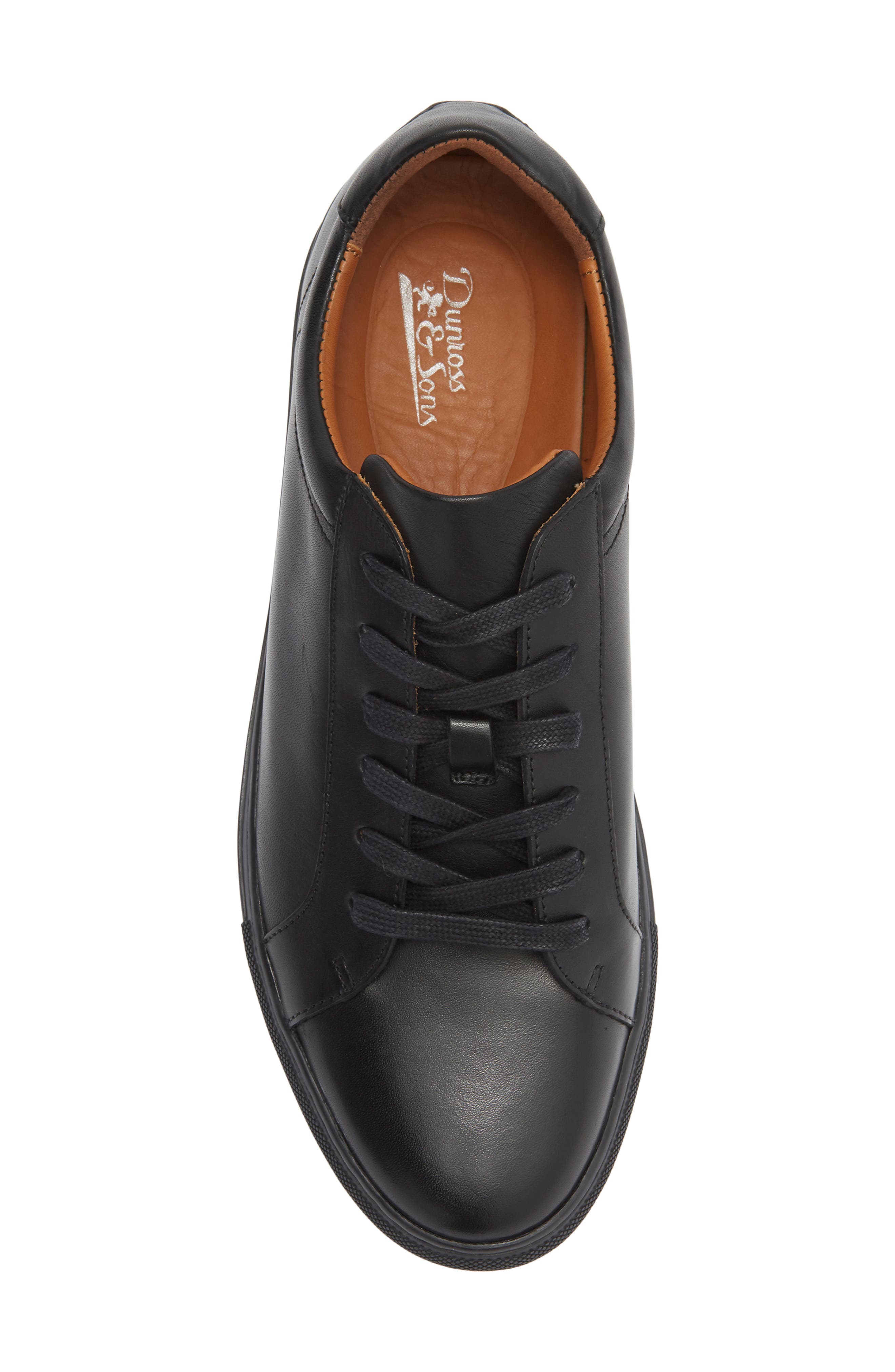 Leather Sneaker, Alternate, color, TRIPLE BLACK