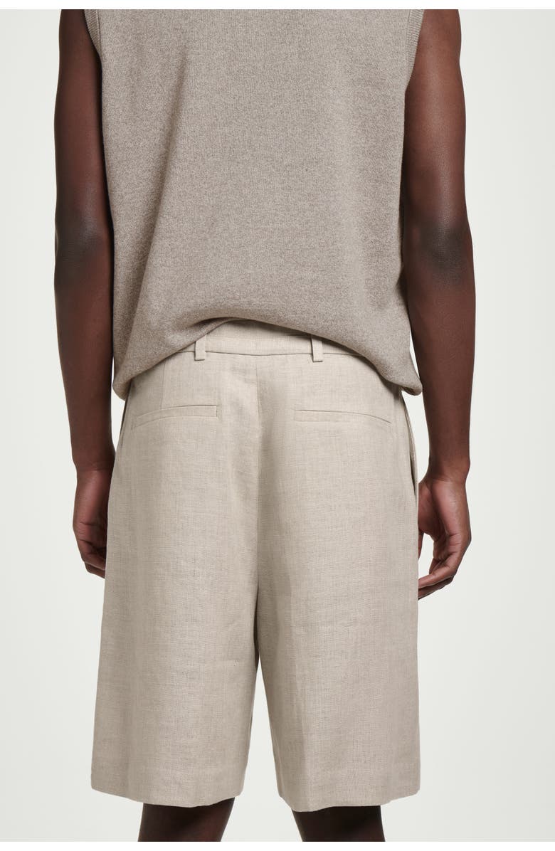 COS Tailored Drawstring Linen Shorts, Alternate, color,