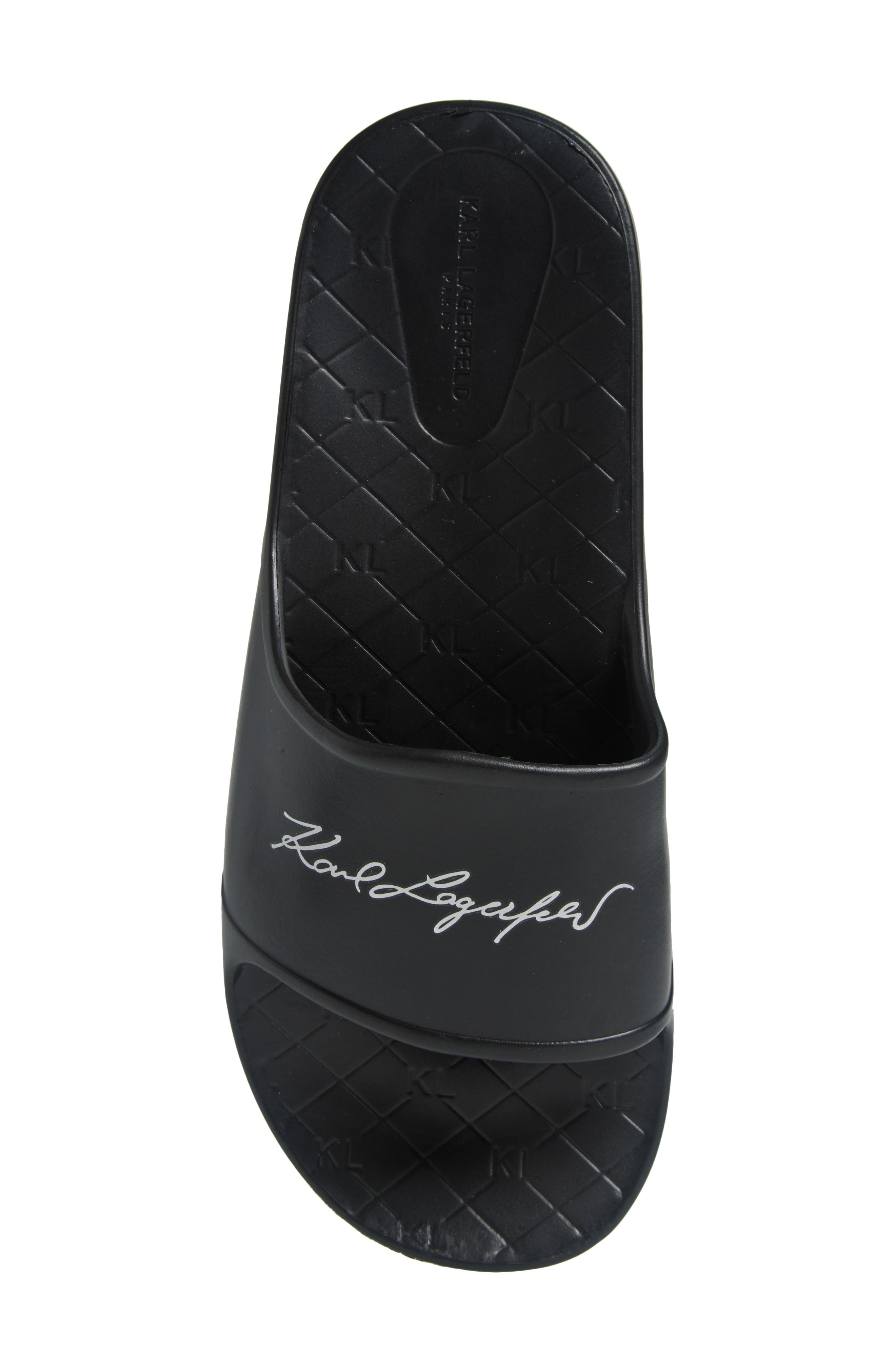 KARL LAGERFELD PARIS Signature Slide Sandal, Alternate, color, Black