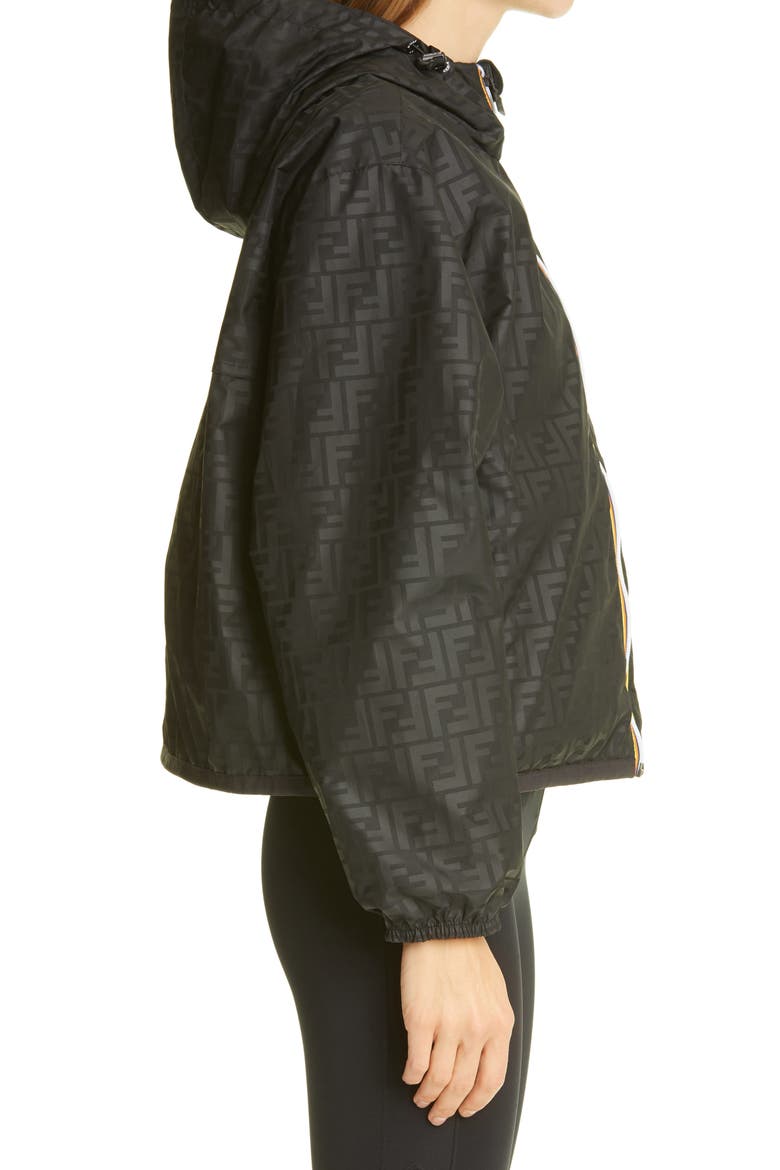 x K-Way® Hooded Reversible Waterproof Windbreaker, Alternate, color, BLACK