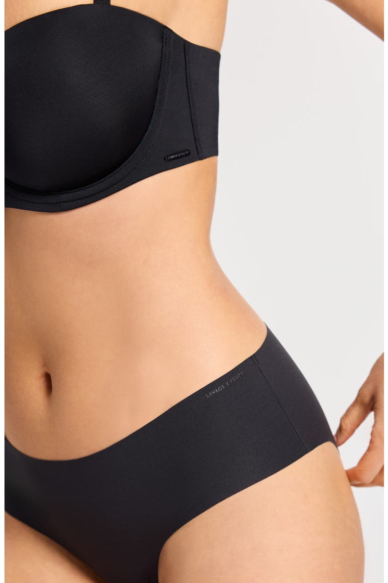 Microfiber No-Show Hipster Briefs, Alternate, color, BLACK CAVIAR