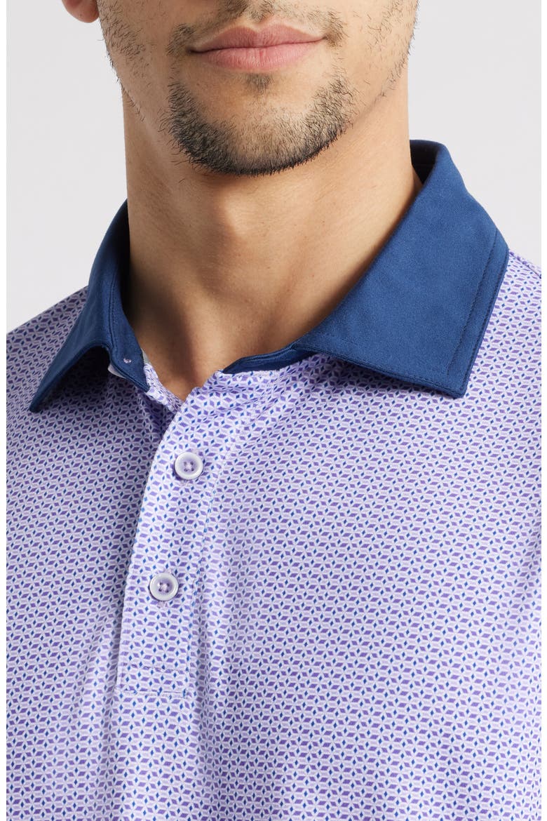 XC4® + Cool Degree™ Geo Print Performance Golf Polo, Alternate, color, PURPLE/NAVY