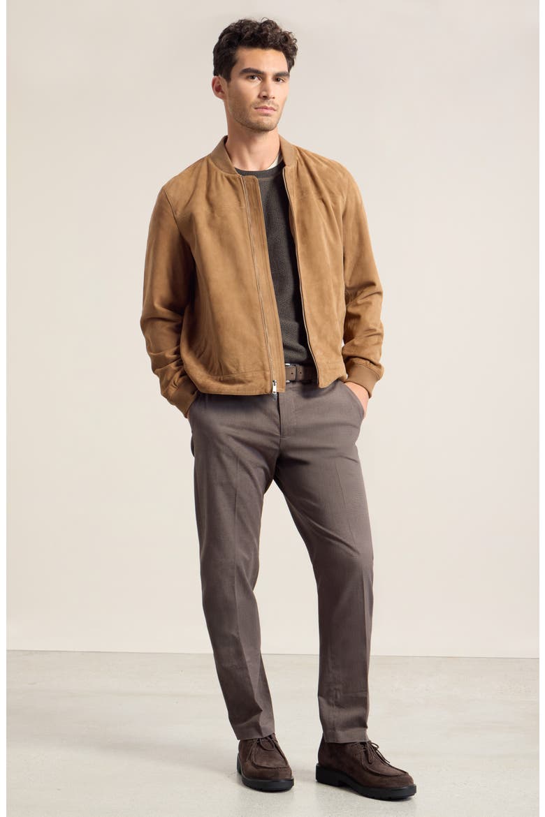 Suede Bomber Jacket, Alternate, color, BROWN BEAR