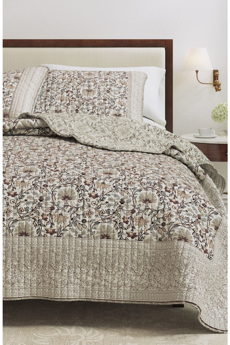 Floral Printed Quilt Set, Alternate, color, NEUTRAL VINES
