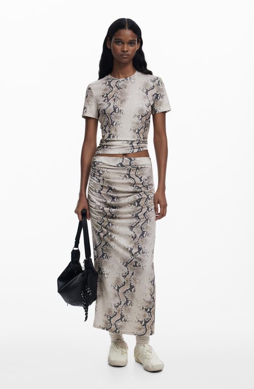 Desigual Snakeskin Print Skirt In Multi