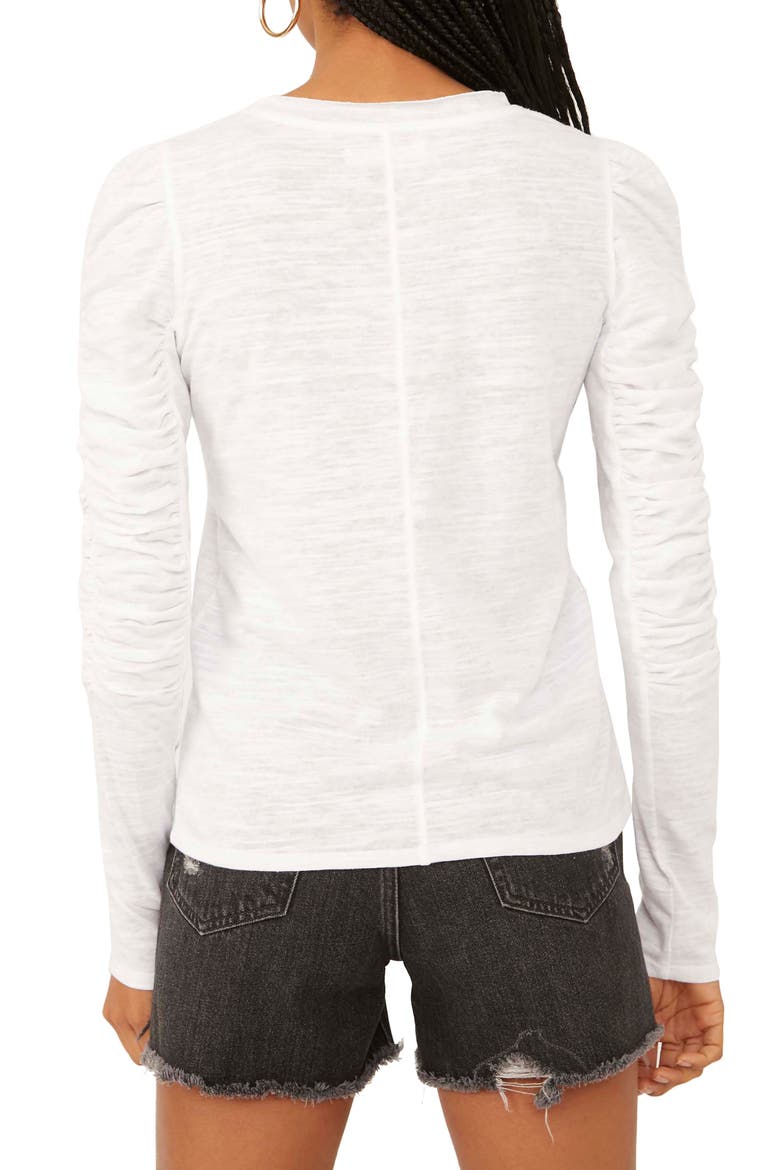Natasha Ruffle Sleeve Top, Alternate, color, WHITE