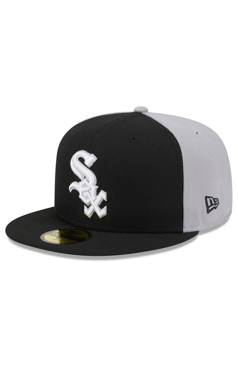 New Era Men's New Era Black/Gray Chicago White Sox Gameday Sideswipe 59FIFTY Fitted Hat, Alternate, color, Black