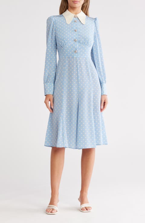 Mathilde Long Sleeve Silk Shirtdress
