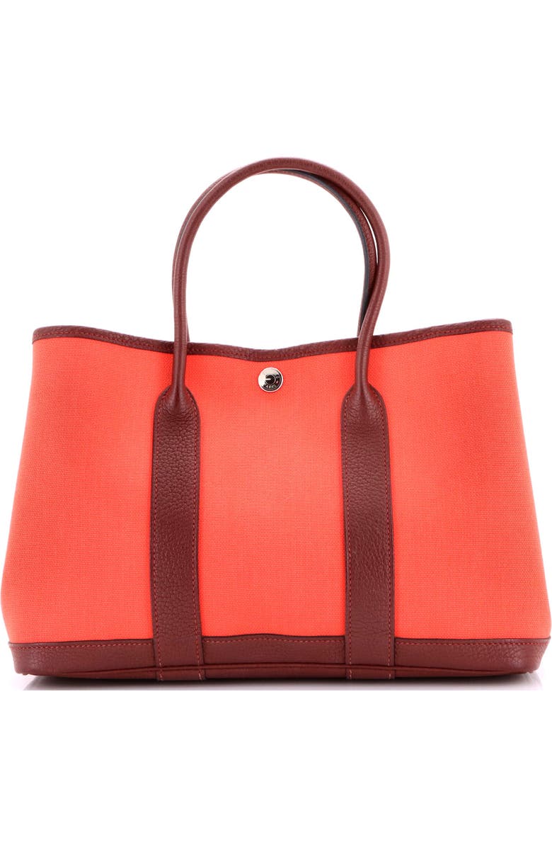 Pre-Owned Hermes Garden Party Tote Toile and Leather 30, Main, color, Rose Texas