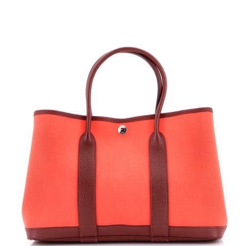 Garden Party Tote Toile and Leather 30