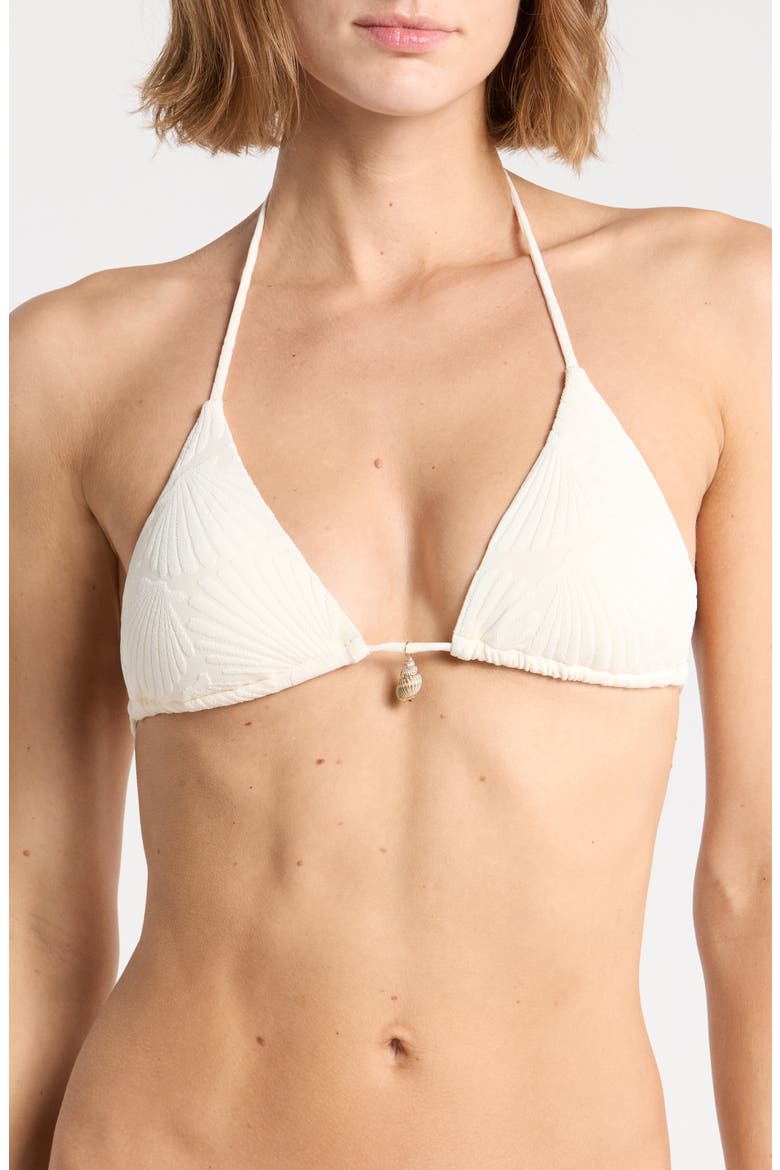 Palm Triangle Bikini Top, Main, color, GARDENIA SEASHELL