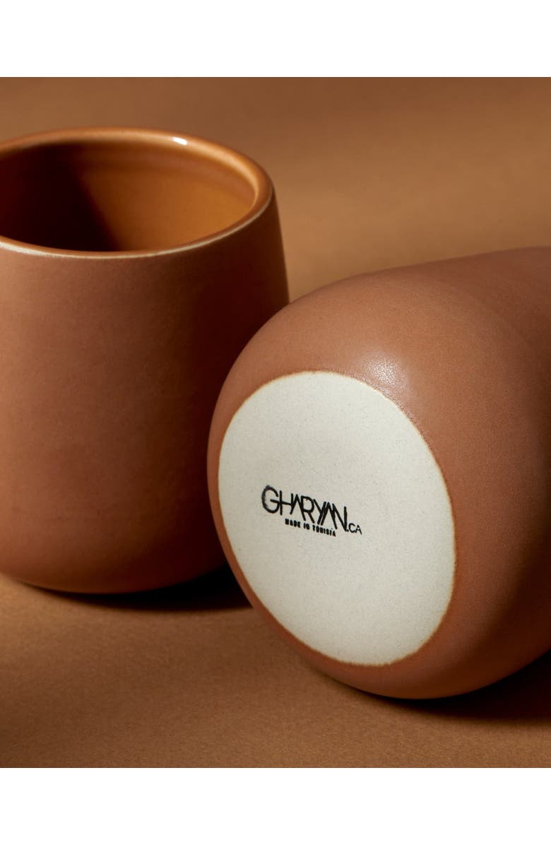 Gharyan Stoneware Stoneware Coffee & Tea Cup | Edan 7.5 oz - Set of 4, Alternate, color, Terracotta