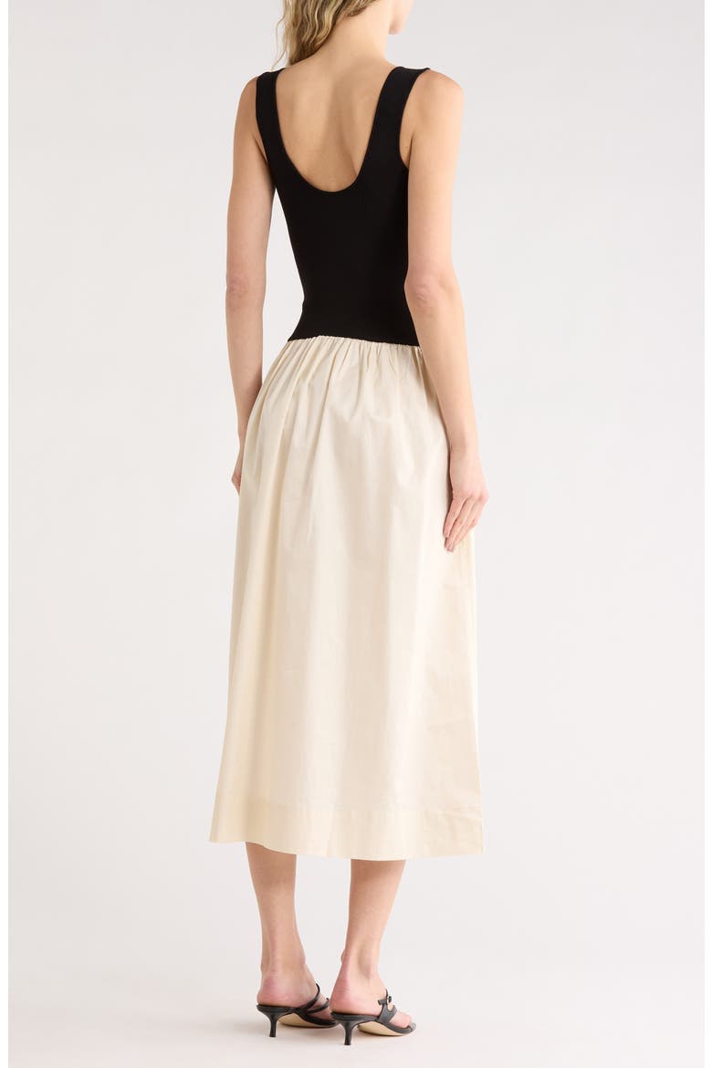 Raquel Mixed Media Dress, Alternate, color, BLACK IVORY