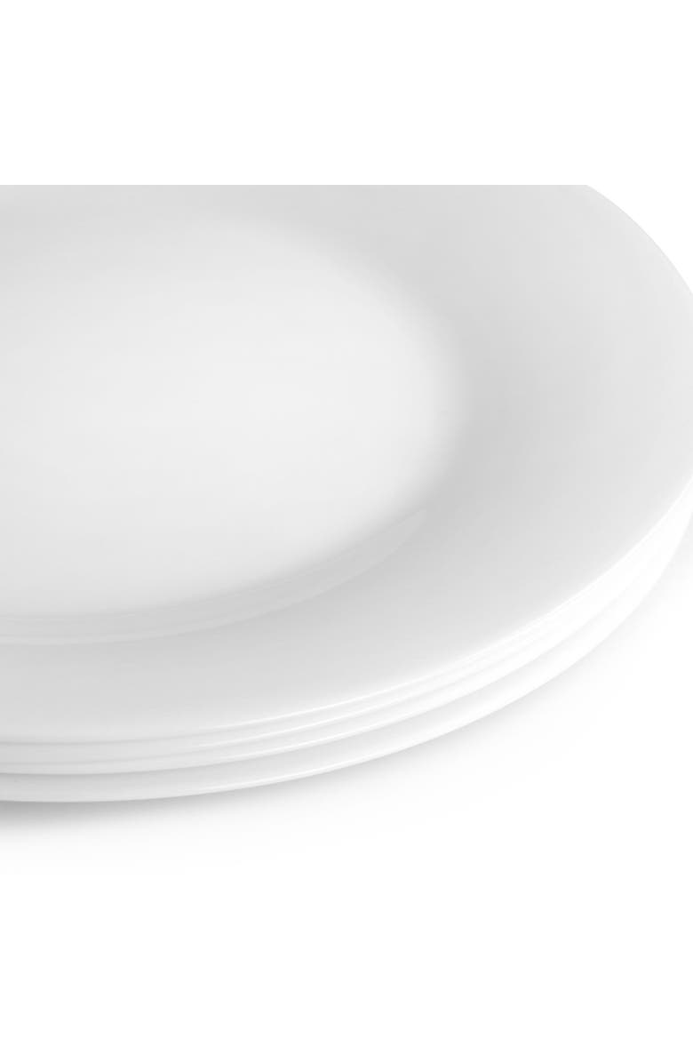 Gibson Ultra Ultra Farthington 4 Piece Tempe Opal Glass Dinner Plate Set, Alternate, color, White