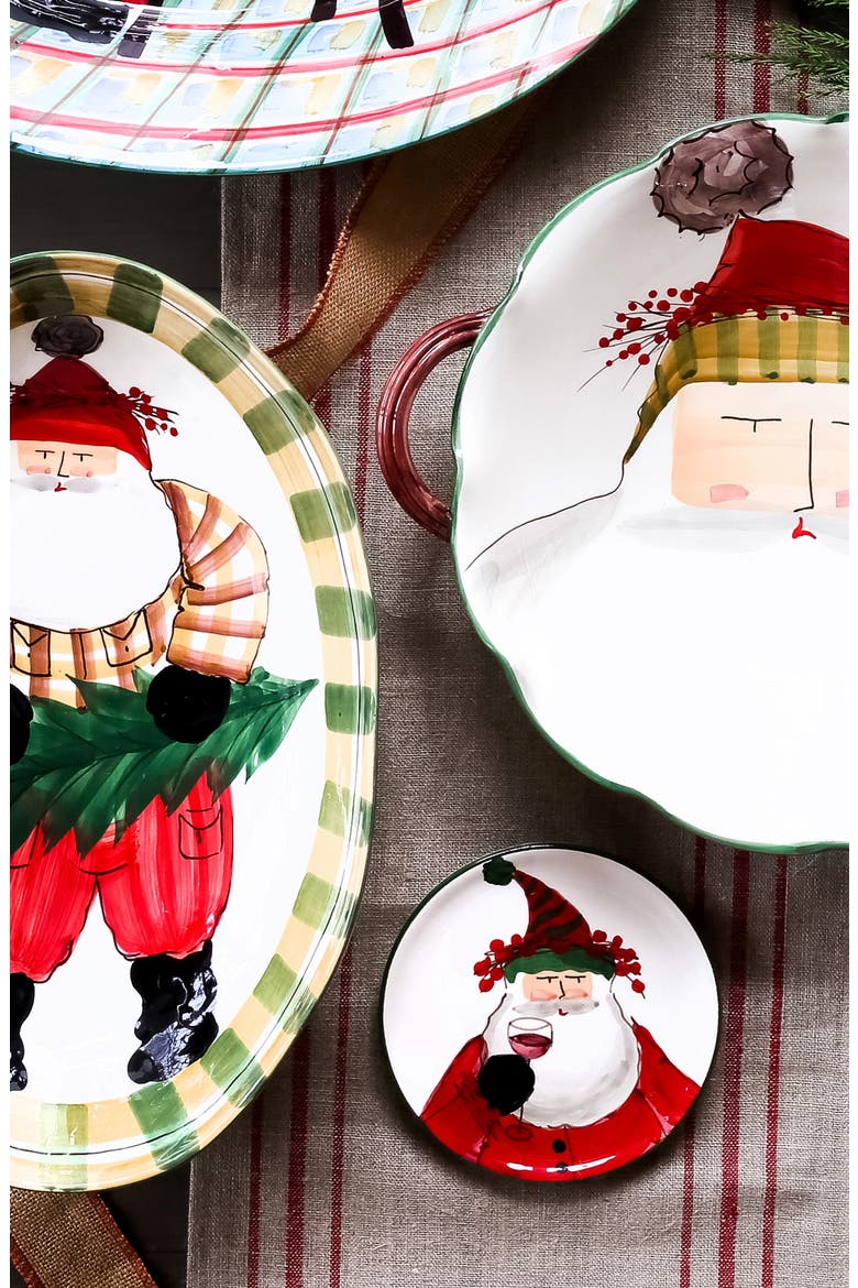 Old St. Nick Set of 4 Cocktail Plates, Alternate, color, HAND PAINTED