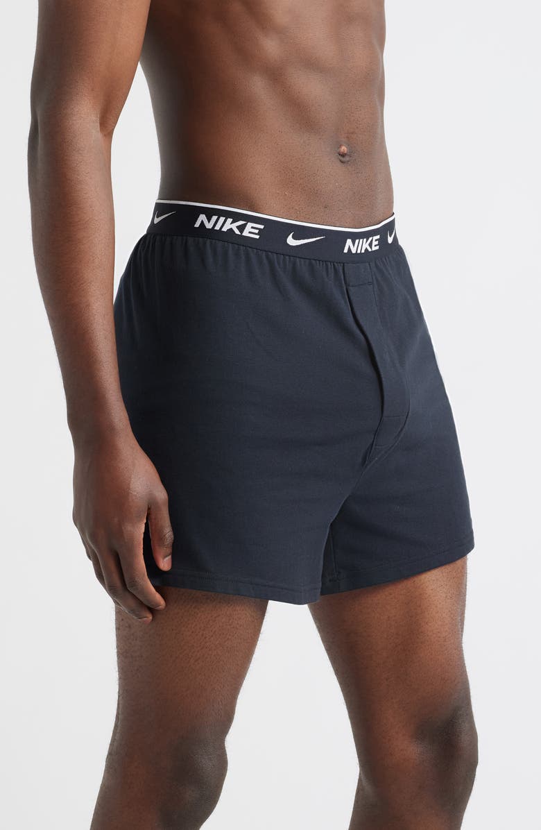 Nike 3-Pack Essential Stretch Cotton Knit Boxers, Alternate, color, Black Assorted