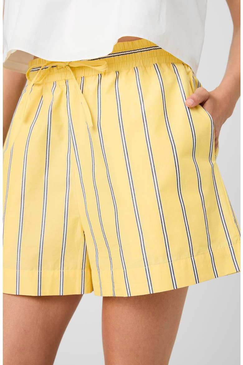 Rhodes Stripe Pull-On Poplin Shorts, Alternate, color, DAISY YELLOW MULTI