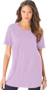 Roaman's Plus Size Cotton Ultimate Crewneck Tee
