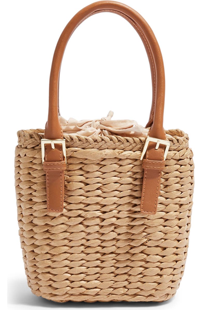 Topshop Sandy Straw Mini Grab Bag, Main, color,