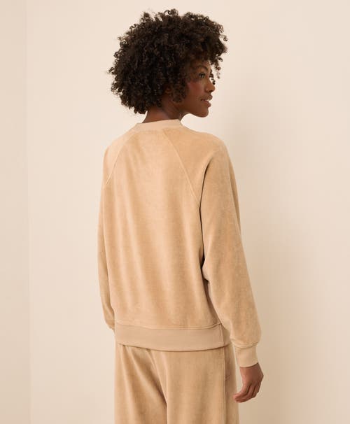 Pact Pure Velour Crew Sweatshirt In Neutral