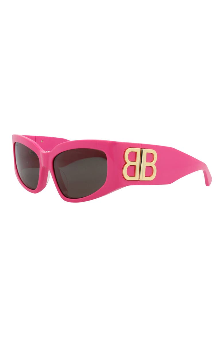 57mm Cat Eye Sunglasses, Alternate, color, PINK PINK GREY