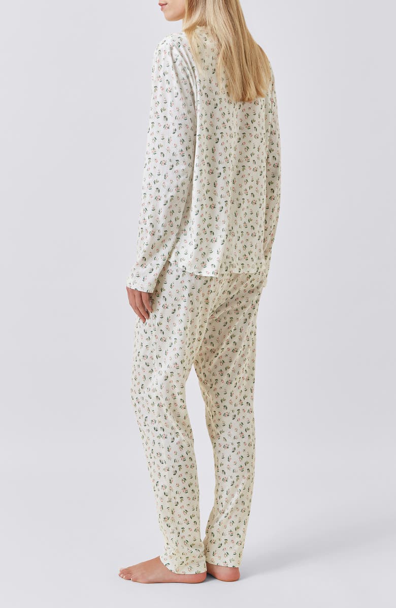 Papinelle Rosebud Organic Cotton Pajamas, Alternate, color, Ecru