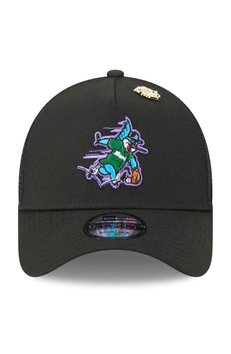 New Era Men's New Era Black Miami Marlins 2025 Big League Chew A-Frame 9FORTY Adjustable Trucker Hat, Alternate, color, Black