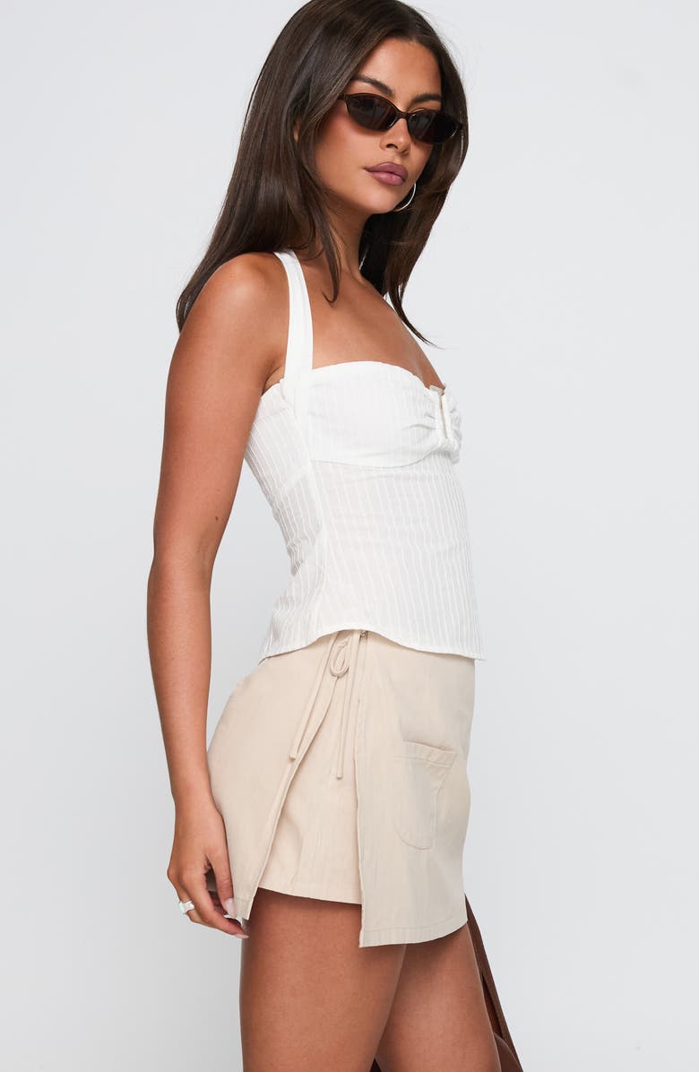 Princess Polly Gigi Wrap Skort, Alternate, color, Beige