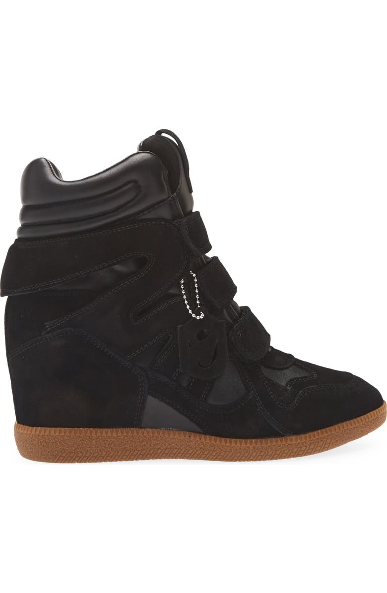 Steve Madden Mavis Wedge High Top Sneaker, Alternate, color, Black Suede