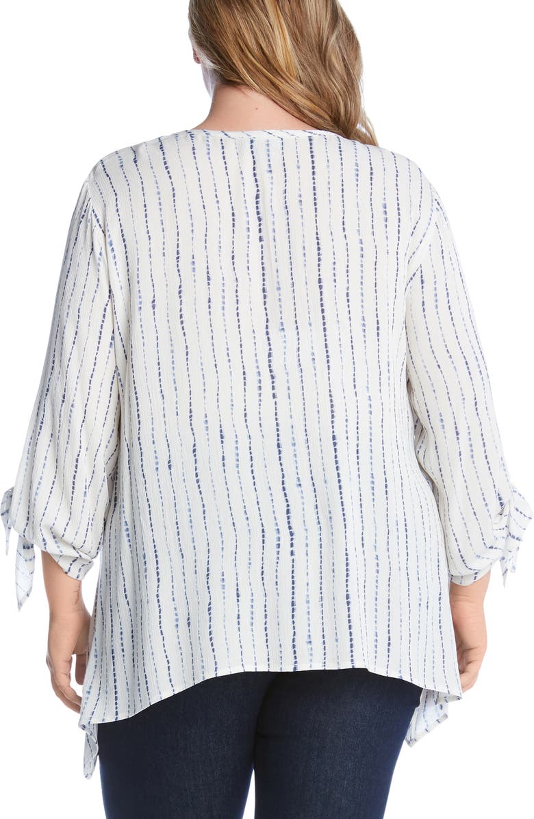 Karen Kane Stripe Tie Sleeve Blouse, Alternate, color,