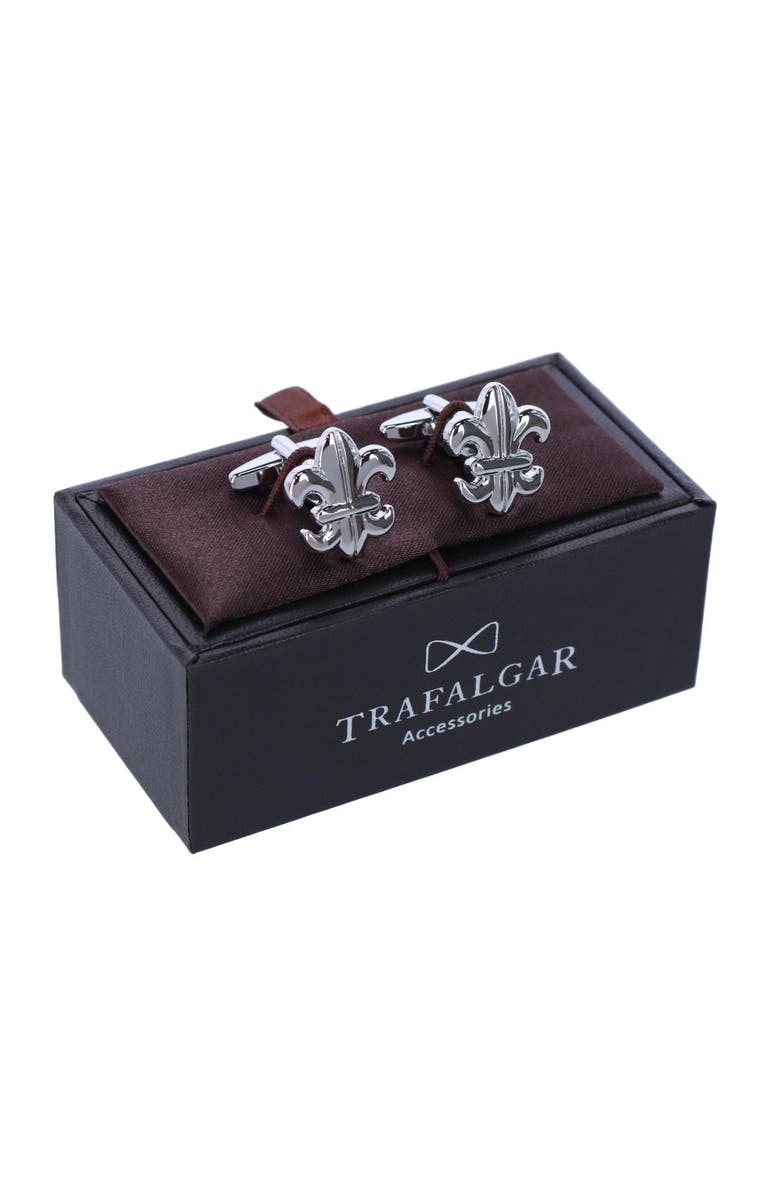 Trafalgar Fletcher Fleur-Di-Lis Novelty Cufflinks, Alternate, color, Silver