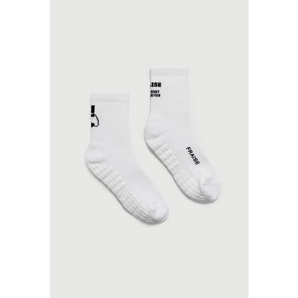 Fraise Heritage Crew Grip Socks In Neutral