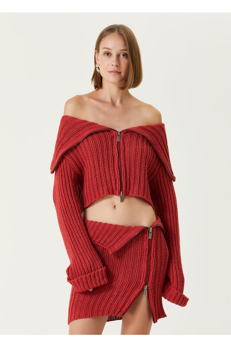 Cashmere Blend Your *Tch Knit Crop Top, Alternate, color, Red