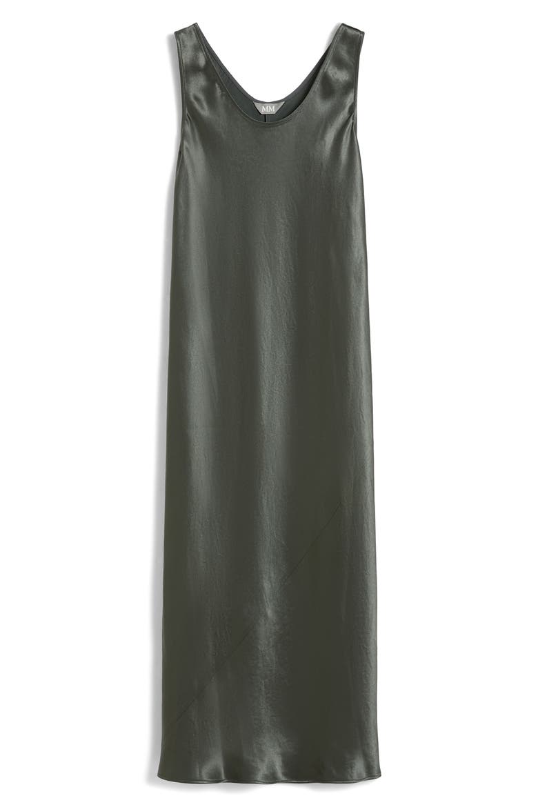 Talete Metallic Satin Slipdress, Alternate, color, DARK GREY