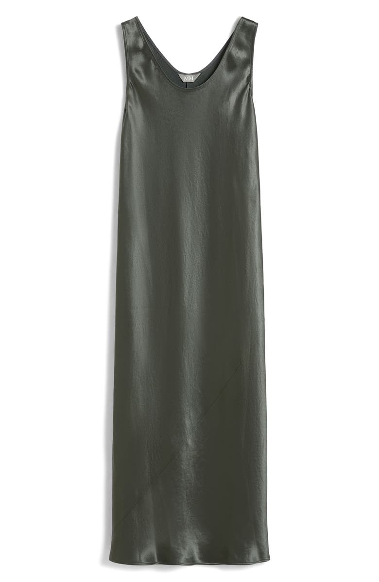 MM by Max Mara Talete Metallic Satin Slipdress, Alternate, color, Dark Grey