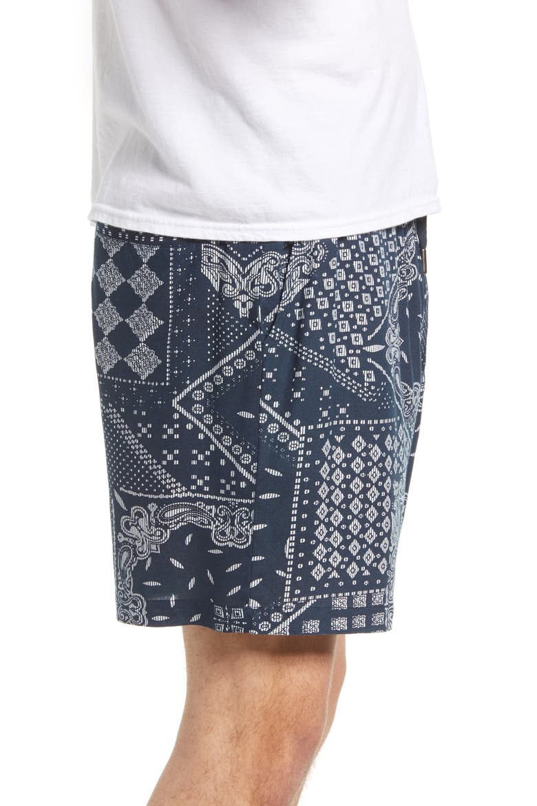 Men's Bandana Tile Shorts, Alternate, color, NAVY