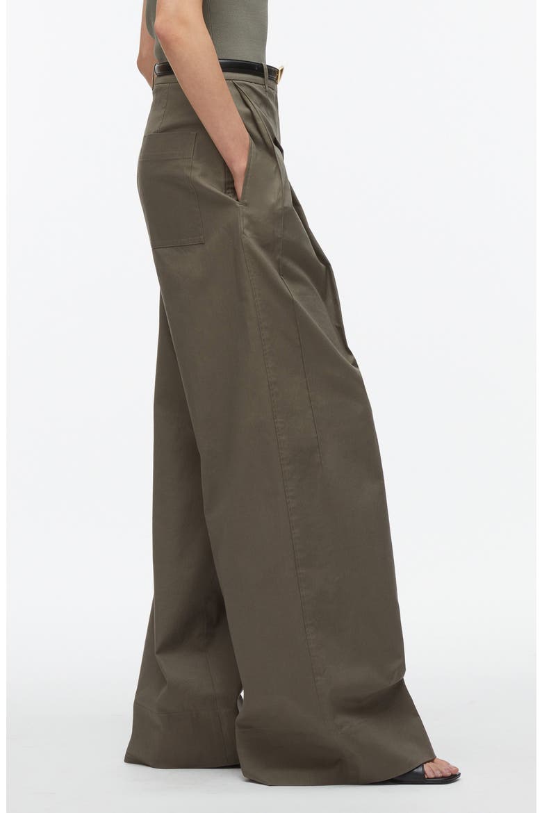 Double Pleated Wide Leg Trousers, Alternate, color, ARMY